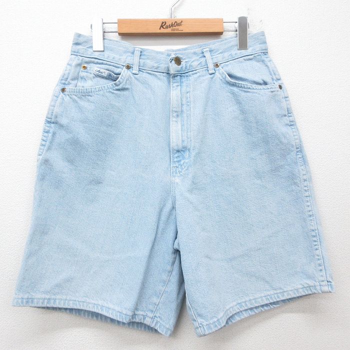 古着 chic ショート パンツ ショーツ レディース 90年代 90s コットン USA製 薄紺 ネイビー デニム 25jun27 中古 ボトムス 短パン ショーパン ハーフ