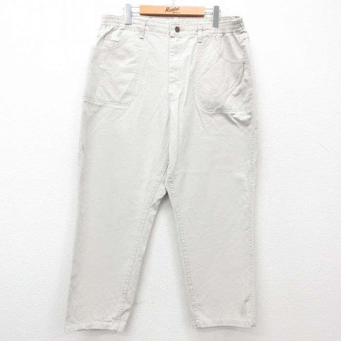 【50%OFF】古着 リー Lee ベイカー パンツ レディース コットン USA製 薄ベージュ カーキ 25jun27 中古 ボトムス