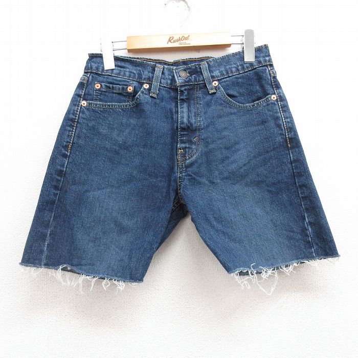 古着 リーバイス Levis505 ショート パンツ ショーツ レディース 紺 ネイビー デニム 25jun27 中古 ボトムス 短パン ショーパン ハーフ