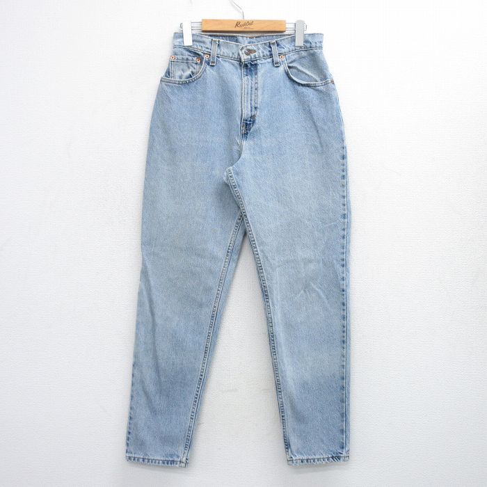 古着リーバイス Levis 551 ジーンズ レディース 90年代 90s テーパード コットン USA製 薄紺 ネイビー デニム 25oct06 中古 ボトムス ジーパン Gパン ロング パンツ
