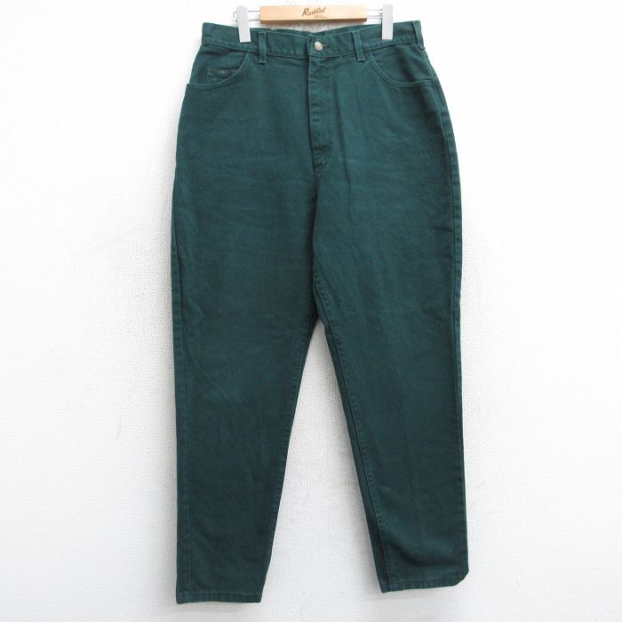 【20%OFF】古着 リー Lee ジーンズ レディース 90年代 90s テーパード コットン USA製 緑 デニム【spe】 25dec09