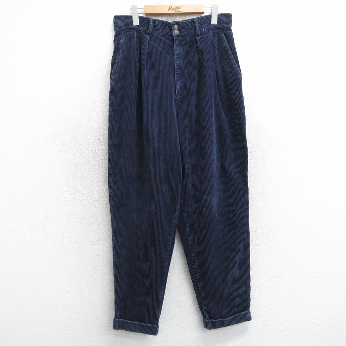 【20%OFF】古着 ギャップ GAP コーデュロイ パンツ レディース 00年代 00s 太畝 テーパード 紺 25dec09