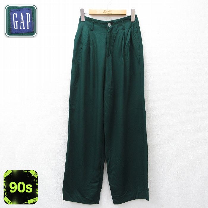 古着 ギャップ GAP パンツ レディース 90年代 90s レーヨン 緑【spe】 26may01