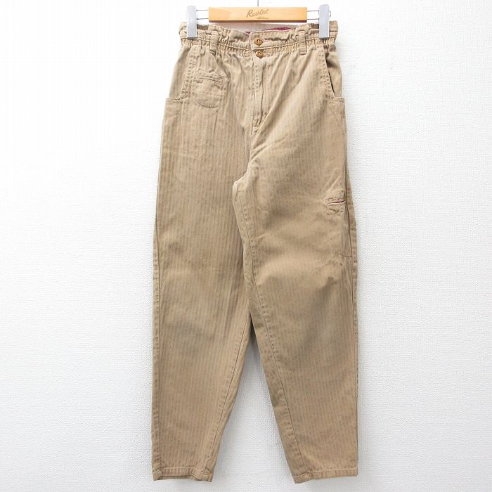 古着 ドッカーズ パンツ レディース 90年代 90s テーパード コットン ベージュ ストライプ【spe】 26may01