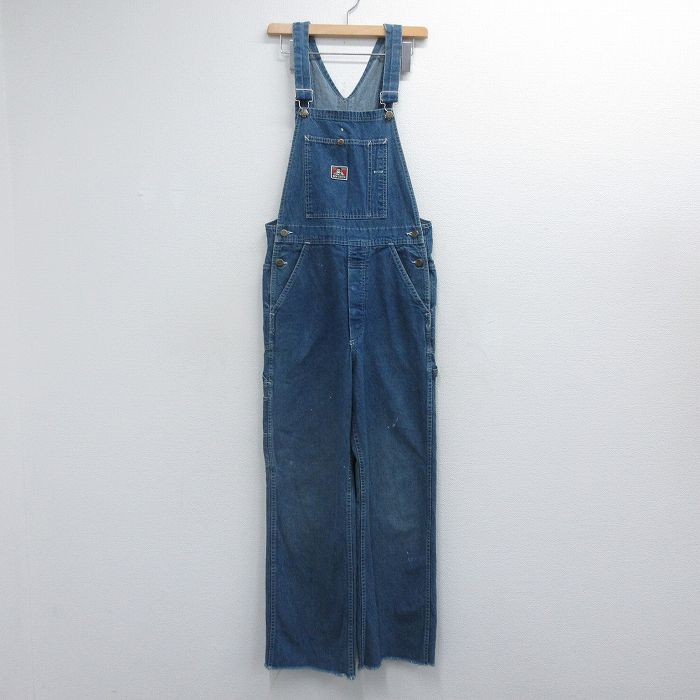 古着 ベンデイビス オーバーオール レディース 80年代 80s フォルクスワーゲン USA製 ネイビー デニム【spe】 26jun17
