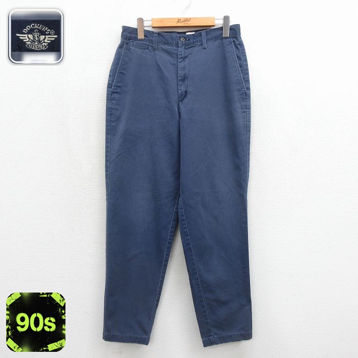 古着 ドッカーズ チノ パンツ チノパン レディース 90年代 90s コットン ネイビー 26jun19