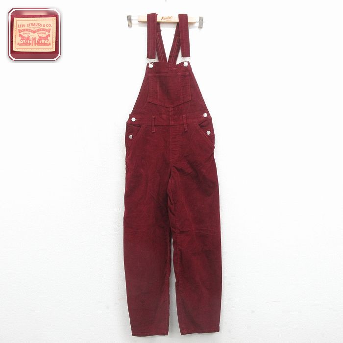 古着 リーバイス Levis オーバーオール レディース コーデュロイ バーガンディ 26jun19
