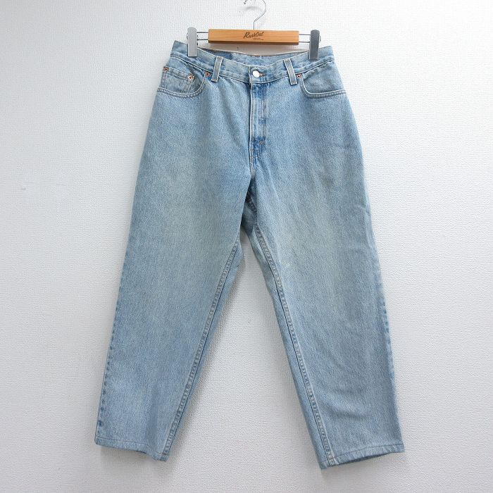 古着 リーバイス Levis 550 ジーンズ レディース 90年代 90s テーパード コットン USA製 ネイビー デニム 26jul14