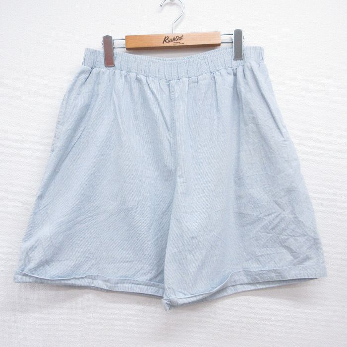 古着 ゲス GUESS ショート イージー パンツ ショーツ レディース 90年代 90s コットン USA製 ホワイト ストライプ 26jul21