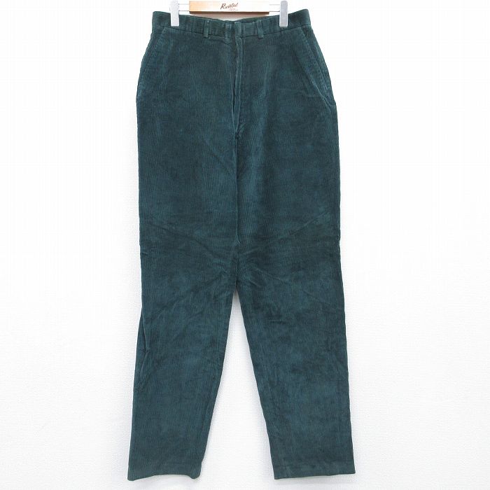古着 ランズエンド コーデュロイ パンツ レディース 80年代 80s USA製 グリーン 26aug06
