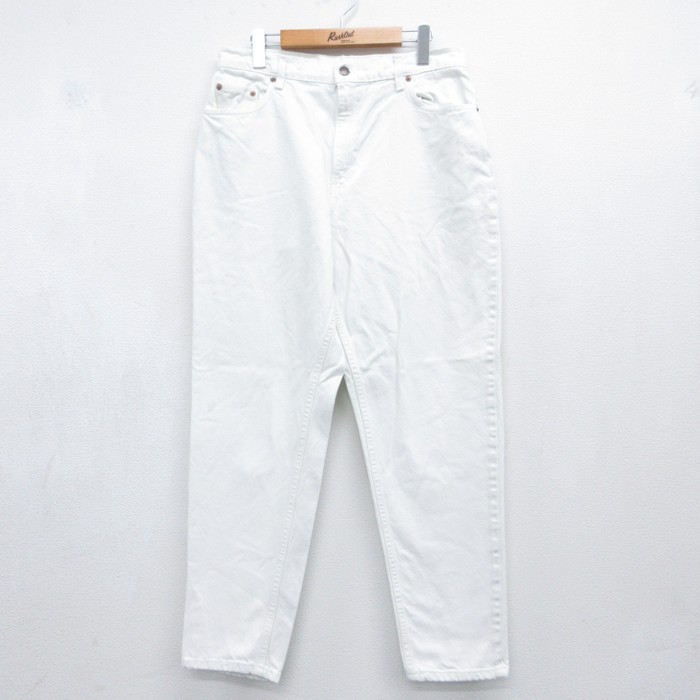 古着 Levi's リーバイス 550 パンツ レディース 90年代 90s ジーンズ テーパード コットン USA製 ホワイト デニム【spe】 26sep18