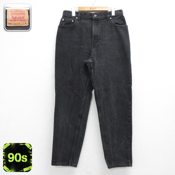 古着 Levi's リーバイス パンツ レディース 90年代 90s ジーンズ 551 リラックスフィット コットン ブラック デニム【spe】 26oct05