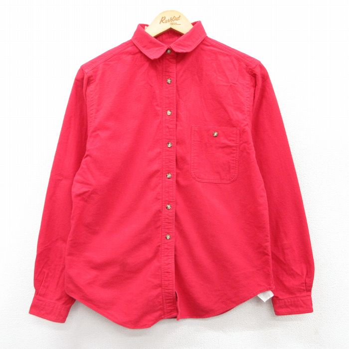 【20%OFF】古着 エルエルビーン LLBEAN 長袖 ヘビー フランネル シャツ レディース 80年代 80s コットン USA製 赤 レッド 25jan20 中古 ブラウス トップス