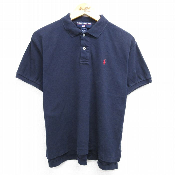 古着 ラルフローレン Ralph Lauren ポロスポーツ 半袖 ブランド ポロ シャツ レディース ワンポイントロゴ コットン 紺 ネイビー 25may08 中古 ブラウス トップス
