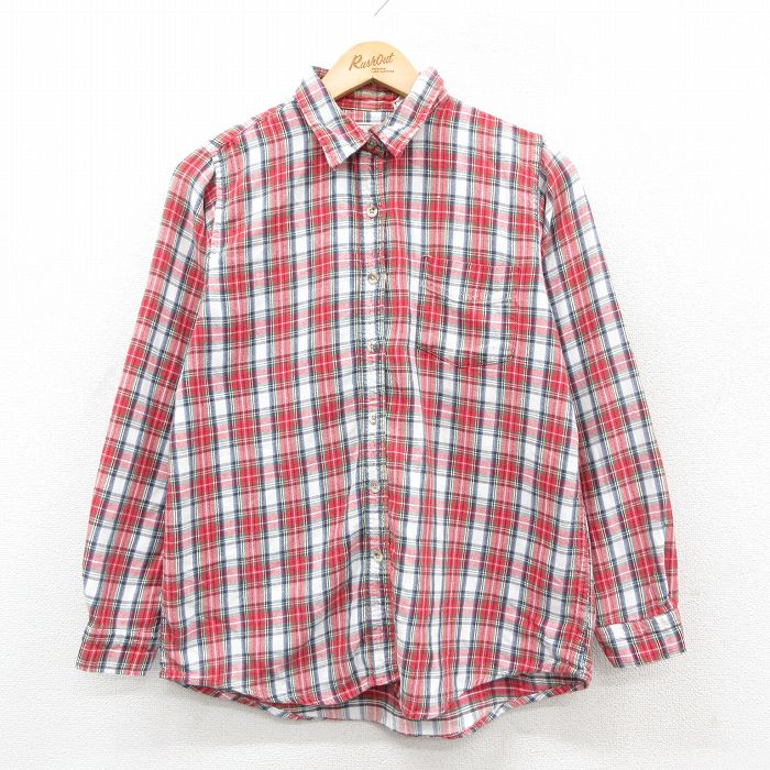 古着 エルエルビーン 長袖 シャツ レディース 90年代 90s コットン 赤他 チェック 26feb09