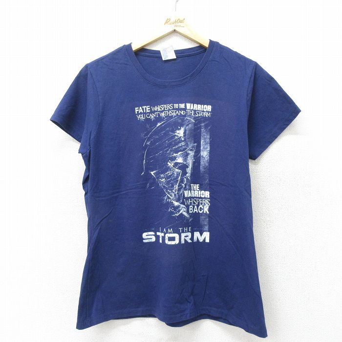 古着 半袖 Tシャツ レディース I AM STORM コットン クルーネック 紺 ネイビー 24jun28 中古