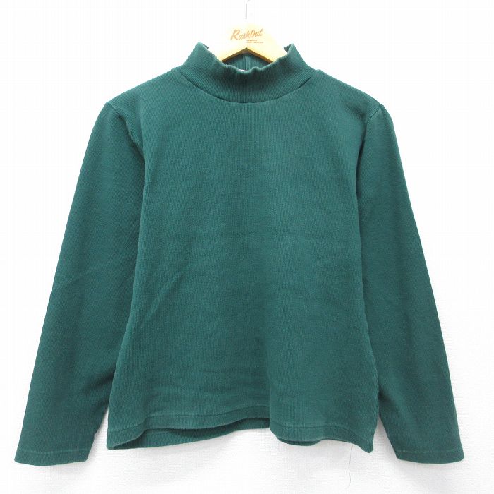 古着 エアロポステール 長袖 ビンテージ Tシャツ レディース 90年代 90s 無地 モックネック ハイネック 緑 26mar28