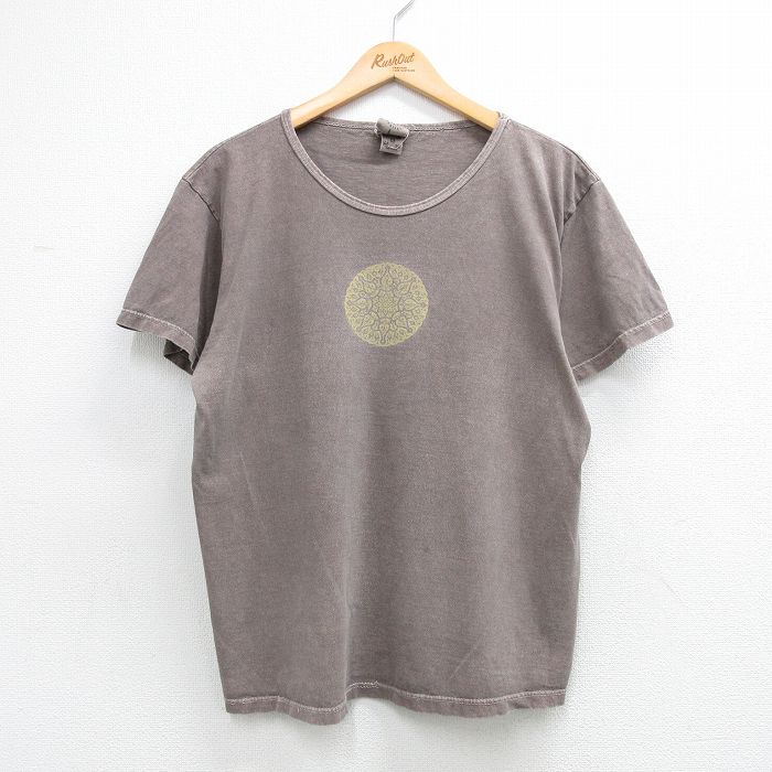 古着 半袖 ビンテージ Tシャツ レディース 90年代 90s マンダラクロス コットン クルーネック USA製 茶 26may07