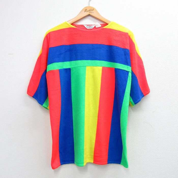 古着 カタリナ 半袖 ビンテージ Tシャツ レディース 80年代 80s パイル地 大きいサイズ 赤他 26may07