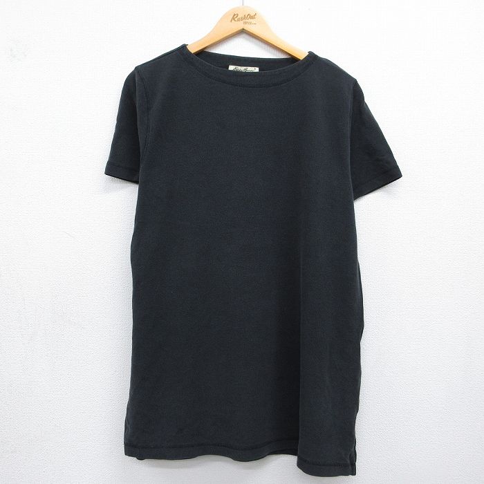 古着 エディーバウアー 半袖 ビンテージ Tシャツ レディース 00年代 00s 無地 鹿の子 クルーネック 黒 26may08