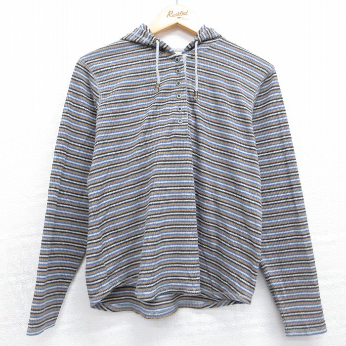 古着 セントジョンズベイ 半袖 ビンテージ Tシャツ パーカー レディース 00年代 00s コットン ヘンリーネック 茶他 ボーダー【spe】 26may08