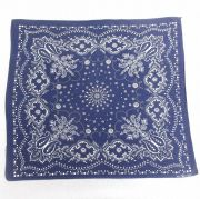 中古 ビンテージ バンダナ 60年代 60s ゾウマーク 花 コットン 紺【spe】 26mar18