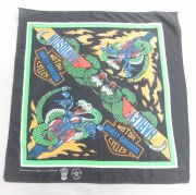 中古 ハーレーダビッドソン バンダナ 90年代 90s ビッグロゴ ヘビ バイク USA製 黒【spe】 26mar18