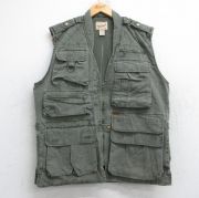 XL★古着 ウールリッチ WOOLRICH ハンティング ベスト メンズ コットン 濃緑 グリーン 内側メッシュ 【spe】 25oct15 中古 アウター