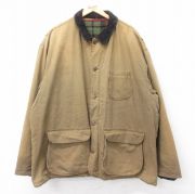 XL★古着 ジェイクルー J.CREW 長袖 カバーオール メンズ 90年代 90s ダック地 襟コーデュロイ 大きいサイズ ロング丈 コットン 茶他 ブラウン 内側ウール 【spe】 25oct22 中古 アウター