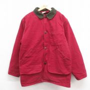 XL★古着 エルエルビーン LLBEAN 長袖 ハンティング ジャケット メンズ 90年代 90s ダック地 コットン USA製 エンジ 【spe】 25oct25 中古 アウター
