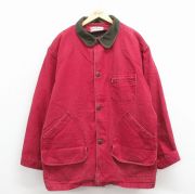 XL★古着 エルエルビーン 長袖 ハンティング ジャケット メンズ 90年代 90s ダック地 大きいサイズ ロング丈 エンジ【spe】 25nov18