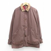 XL★古着 ジェイクルー 長袖 ブランド ハンティング ジャケット メンズ 90年代 90s 大きいサイズ 襟コーデュロイ コットン 濃ベージュ 内側フランネル【spe】 26mar09