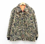 XL★古着 長袖 ハンティング ジャケット メンズ 80年代 80s ダックハンターカモ 大きいサイズ USA製 タロン ベージュ他 迷彩【spe】 26mar09