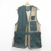 古着通販 L☆古着 フィッシング ベスト メンズ コットン 濃ベージュ