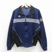 XL★古着 アディダス adidas 長袖 ジャージ メンズ 90年代 90s ネイビー【spe】 26jun10