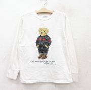 古着 ラルフローレン Ralph Lauren 長袖 ブランド Tシャツ キッズ ボーイズ 子供服 ポロベア コットン クルーネック 白 ホワイト 【spe】 25aug06