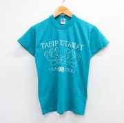 古着 ラッセル 半袖 ビンテージ Tシャツ キッズ ボーイズ 子供服 90年代 90s 鳥 クルーネック USA製 水色 【spe】 25sep03