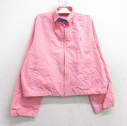 古着 ラルフローレン 長袖 ブランド ジャケット スイングトップ キッズ ボーイズ 子供服 90年代 90s ワンポイントロゴ コットン USA製 ピンク【spe】 25dec03
