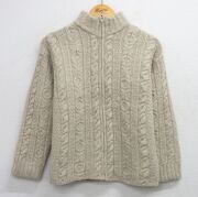 古着 エルエルビーン 長袖 ノルディック ニット カーディガン レディース 90年代 90s 雪柄 バーズアイ USA製 グレー他 25nov28 L.L.Bean（エルエルビーン） 古着 長袖 ノルディック ニット