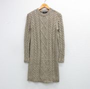 古着 ラルフローレン 長袖 ブランド ケーブル ニット ワンピース レディース クルーネック ベージュ 霜降り【spe】 26mar27