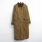 古着 エルエルビーン LLBEAN 長袖 コート レディース 90年代 90s 襟コーデュロイ ラグラン ダック地 ロング丈 茶系 ブラウン 内側ボア 【spe】 25oct04 中古 アウター