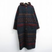 古着 ウールリッチ 長袖 ウール コート パーカー レディース ロング丈 大きいサイズ 濃紺他【spe】 26jan16