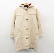 古着 エルエルビーン 長袖 ウール ダッフル コート パーカー レディース 80年代 80s ロング丈 薄ベージュ【spe】 26feb14