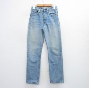 古着 リーバイス Levis 501 ジーンズ レディース 90年代 90s ヒゲ USA製 薄紺 ネイビー デニム 【spe】 25oct06 中古 ボトムス ジーパン Gパン ロング パンツ