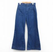 古着 ミリタリー ジーンズ レディース 90年代 90s ユーティリティ フレア USA製 紺 ネイビー デニム 【spe】 25oct20 中古 ボトムス ジーパン Gパン ロング パンツ