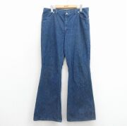 古着 ラングラー ジーンズ レディース 70年代 70s ベルボトム USA製 紺 デニム【spe】 26jan23