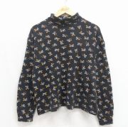 古着 長袖 ビンテージ Tシャツ レディース 90年代 90s ディズニー ミッキー タートルネック ハイネック ブラック【spe】 26jun12