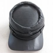中古 ニューヨークハット レザー キャップ 90年代 90s USA製 黒 ブラック 【spe】 25aug20