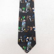 中古 ネクタイ 90年代 90s ルーニーテューンズ LOONEY TUNES タズ ワイリーコヨーテ USA製 黒 ブラック 【spe】 25aug02