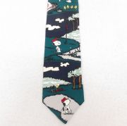 中古 ネクタイ 90年代 90s ピーナッツ スヌーピー SNOOPY シルク USA製 緑他 グリーン 【spe】 25aug02